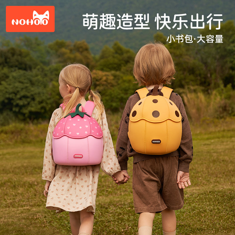 NOHOO High Quality Kids Backpack Cartoon Halloween Pink Strawberry Magic for Toddler Kids School Bags Kids Backpack Bag