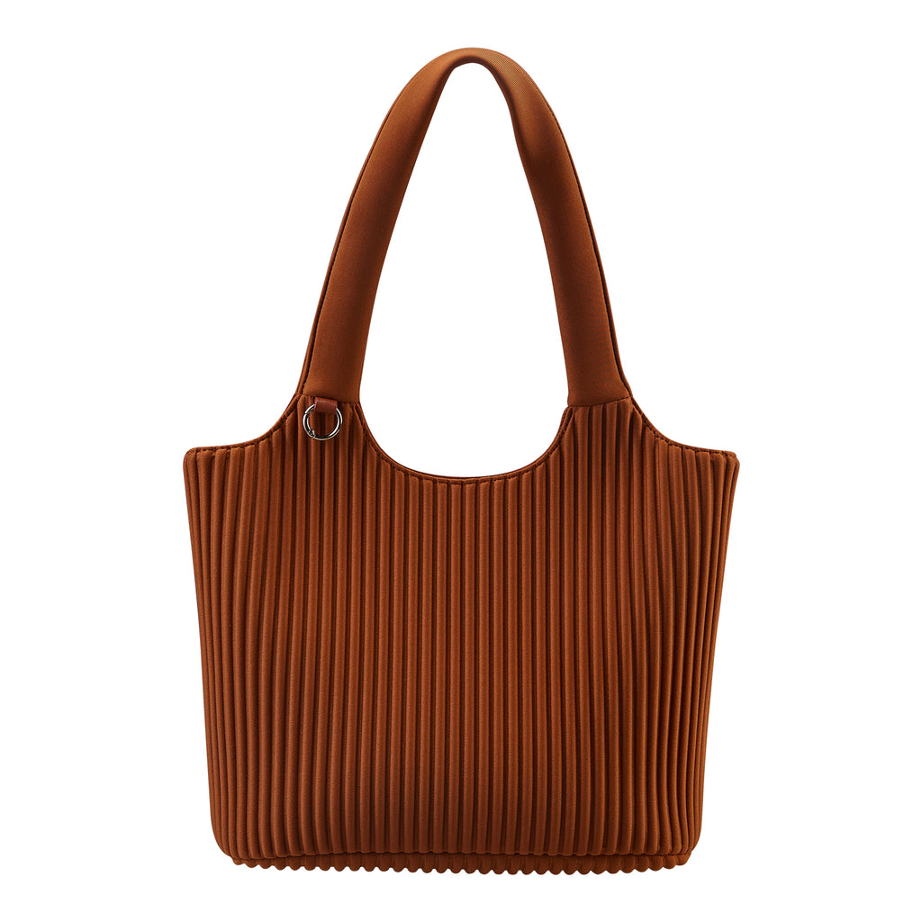 ONIMALS Fashion Women's Tote Bag Vertical Pleated Texture with U-Shaped Handle Large Capacity Shoulder Bag