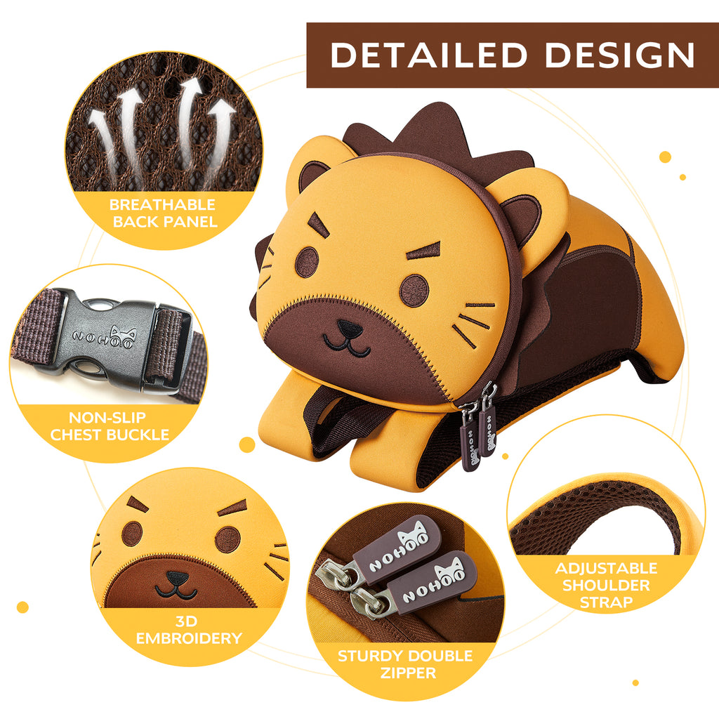 NOHOO Hote Selling Exclusive Original Design Kids Funny Backpack With Anti-lost Lead