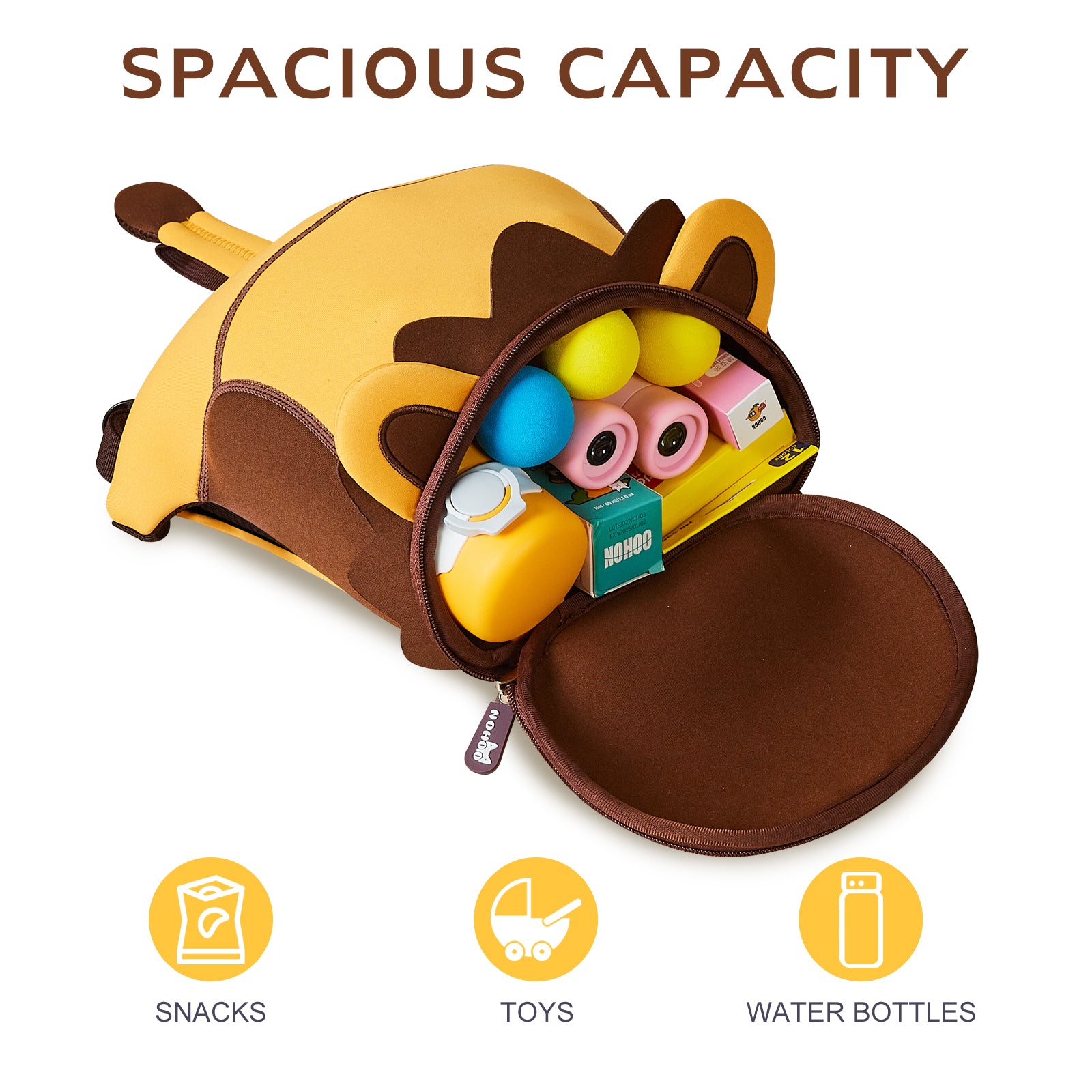 NOHOO Hote Selling Exclusive Original Design Kids Funny Backpack With Anti-lost Lead