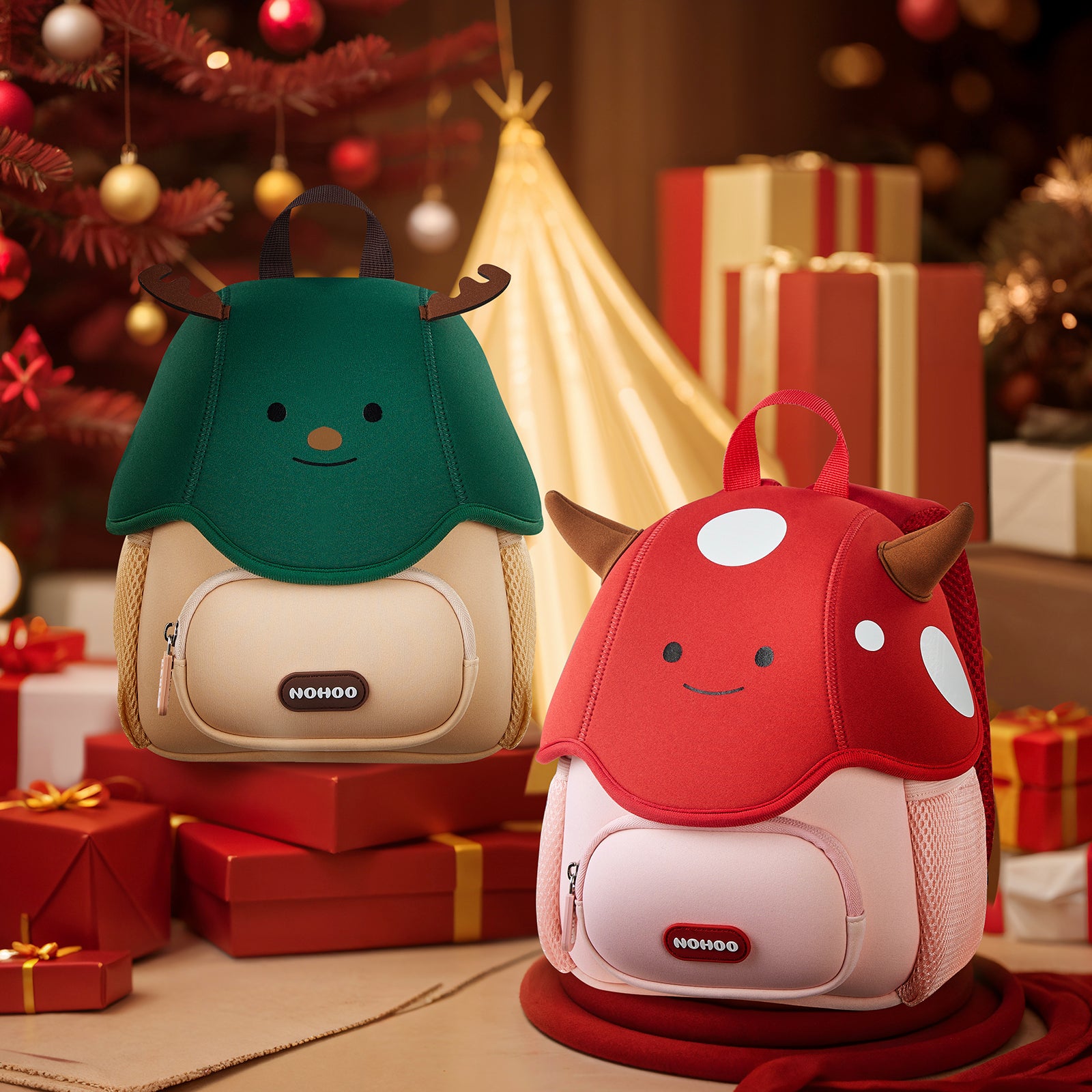 NOHOO Cartoon Cute Kids Backpack Angel Children's School Bags for Kindergarten Kids Bag Child Backpack Washable