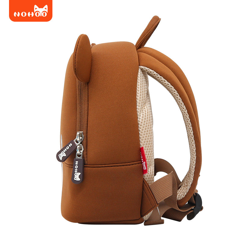 NOHOO Brown Bear Backpack Toddler Schoolbag for Kids Cartoon Kindergarten Schoolbag for Toddler Boys and Girls Kids