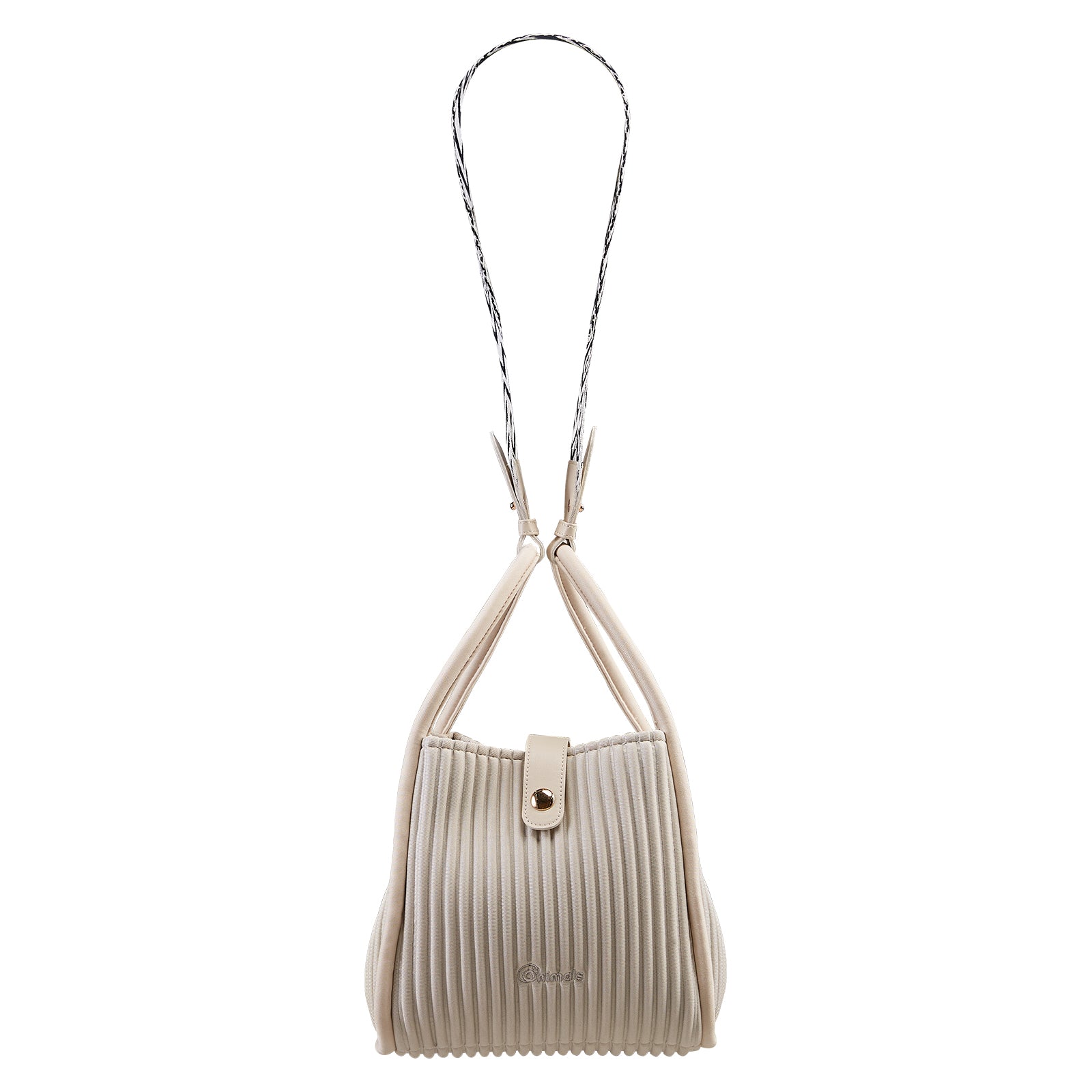 ONIMALS Wholesale Vertical Pleated Bucket Bags Bulk Available 2-Way Convertible Handbags Custom Logo Accepted for Boutiques