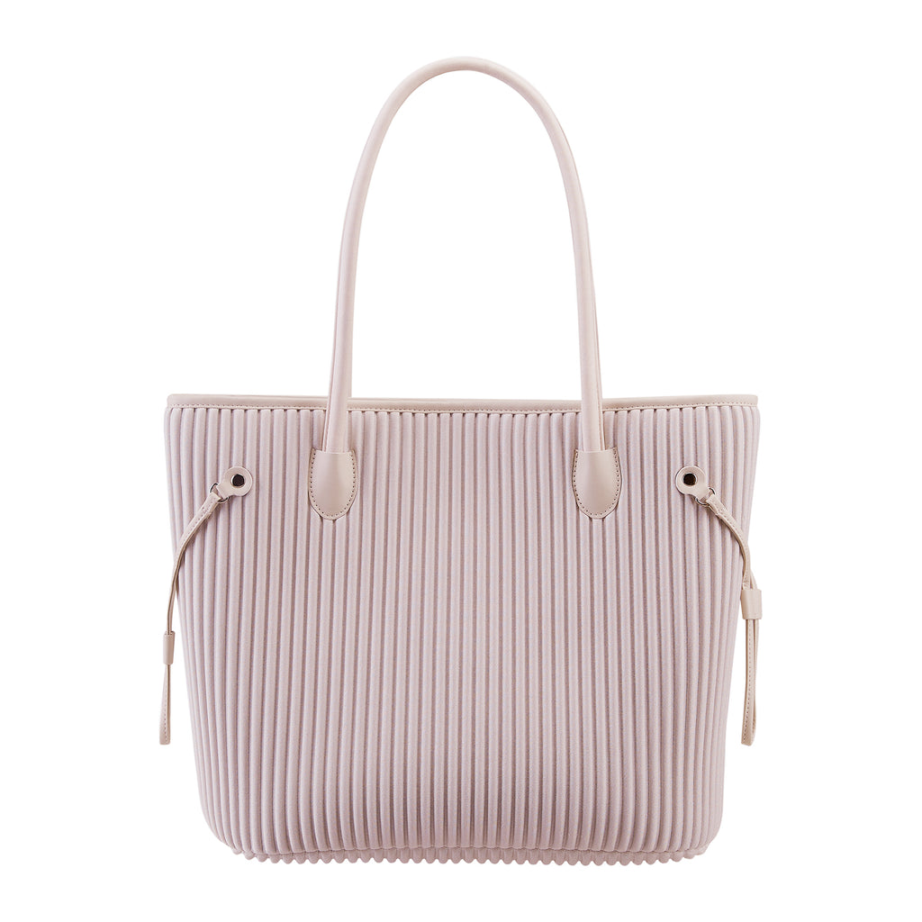 ONIMALS Women's Tote Bag Vertical Pleated Texture with Decorative Drawstring Large Capacity Shoulder Bag Custom Logo Accepted