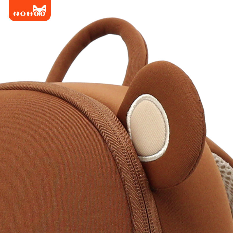 NOHOO Brown Bear Backpack Toddler Schoolbag for Kids Cartoon Kindergarten Schoolbag for Toddler Boys and Girls Kids