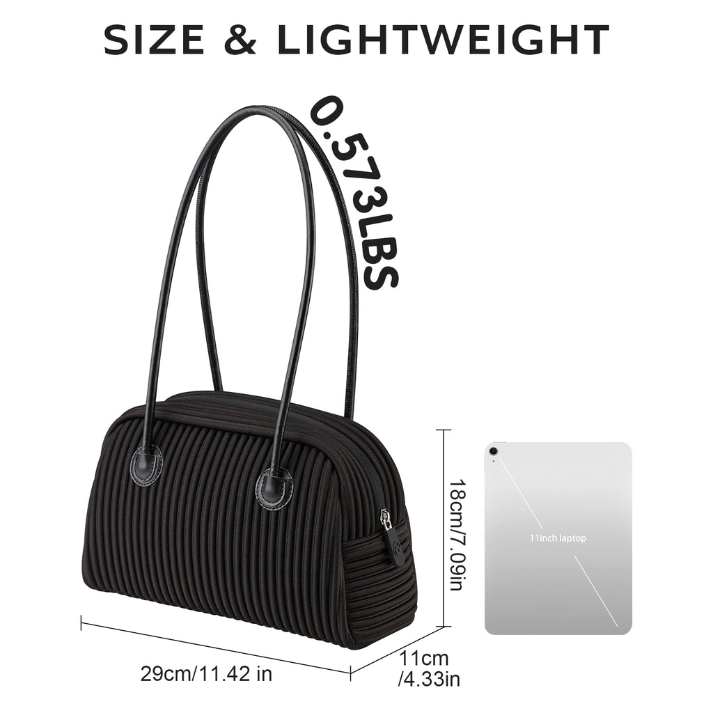 ONIMALS Retro Women's Bowling Bag Vertical Pleated Textured Handle Shoulder Bag for Wholesale & Boutique