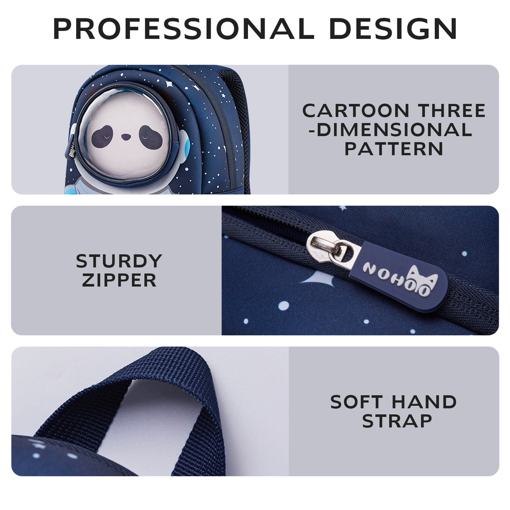 NOHOO High Quality New Children's Cartoon Cute Rocket Shoulder Kindergarten School Bag for Unisex