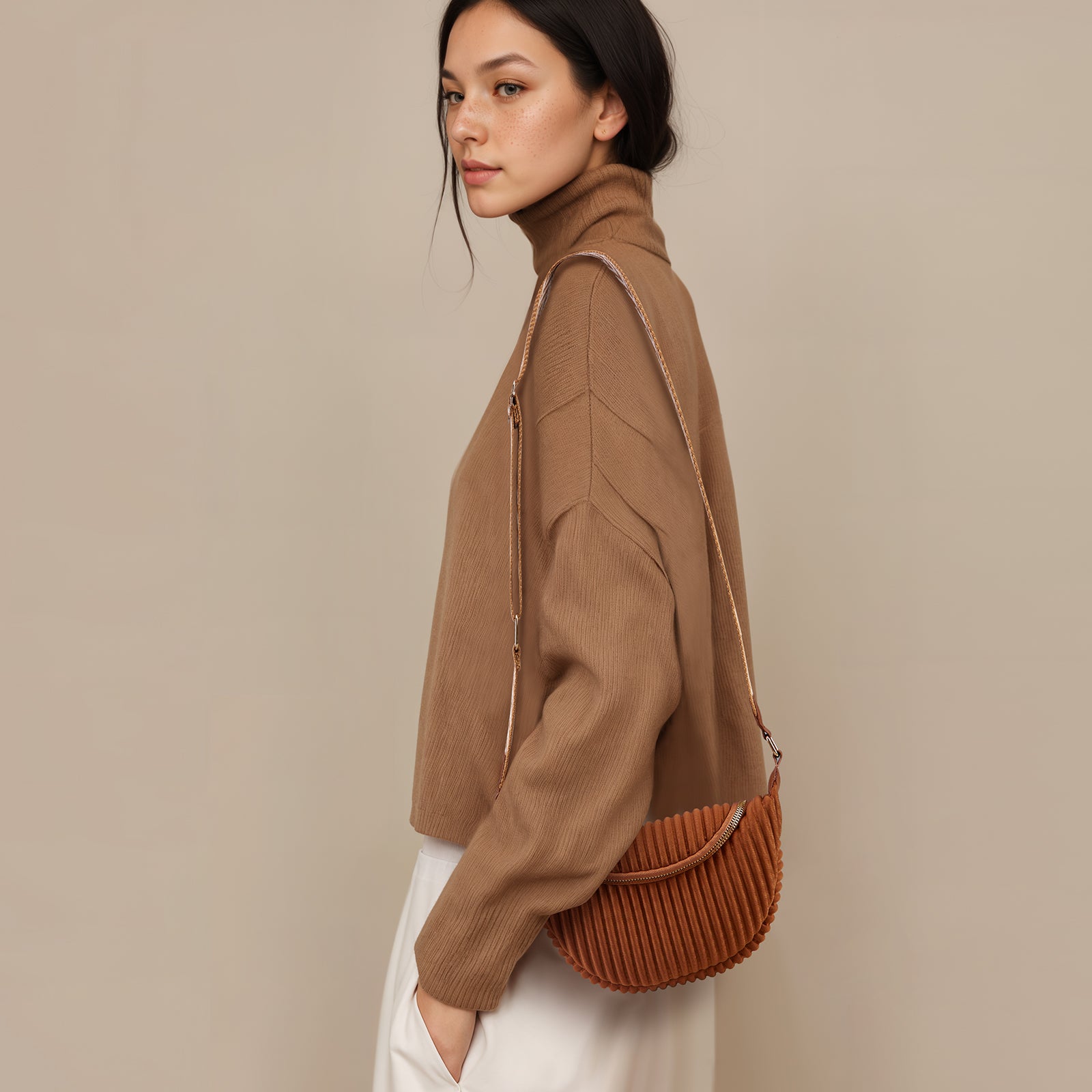 ONIMALS Hot Selling Women Solid Color Eco-friendly Crossbody Bag for Daily Use with Zipper