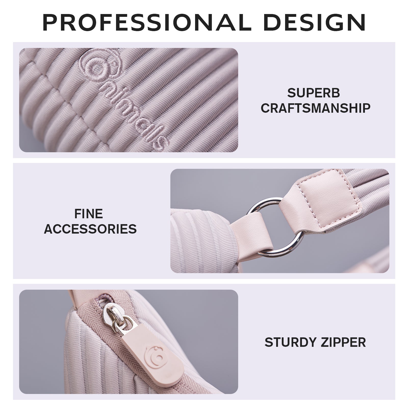 Onimals Fashion Women's Crescent Bag Vertical Pleated Texture Padded Handle Shoulder Bag Custom Logo Accepted