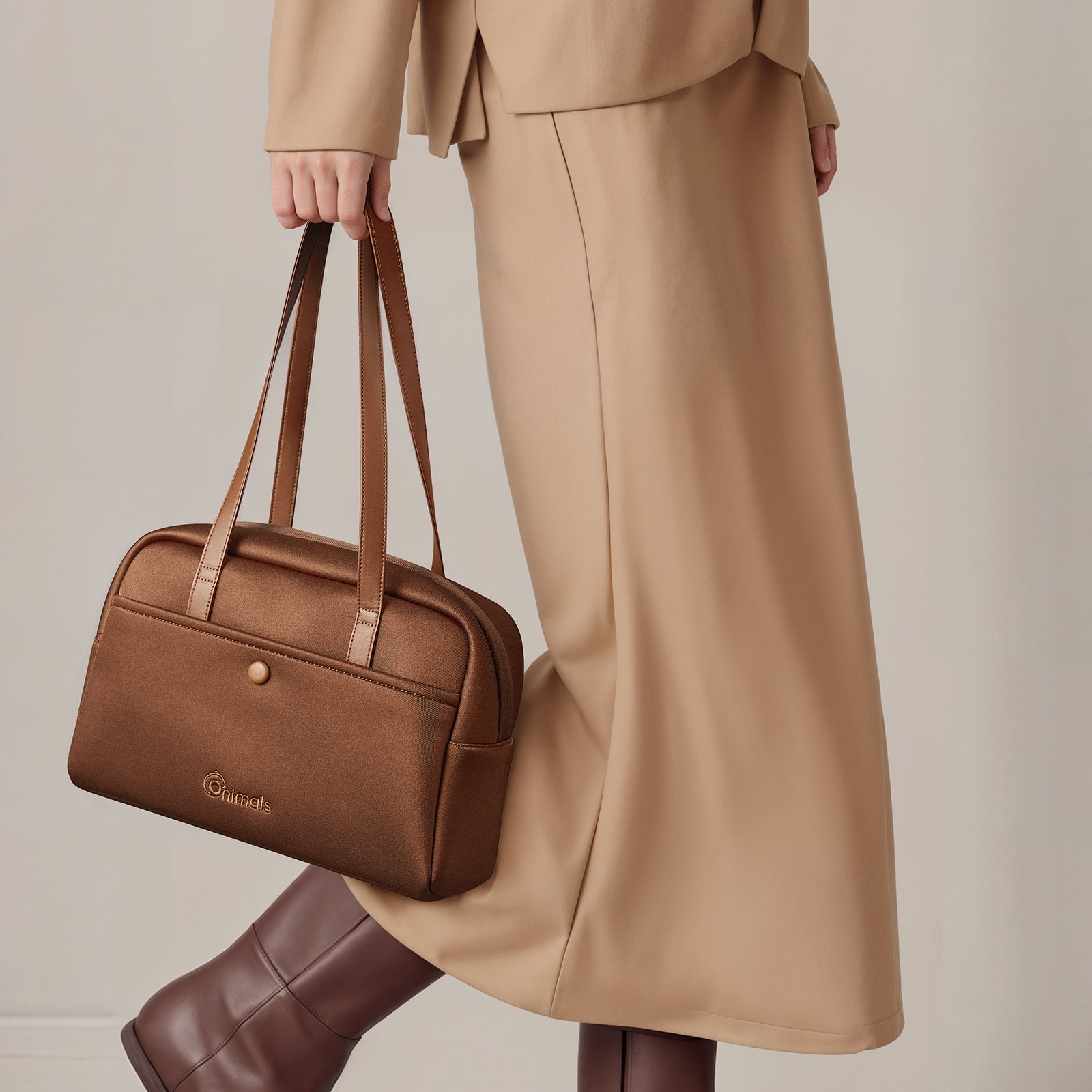 ONIMALS Professional Work Bowling Bag Large Capacity Handbag with Dual Handles Perfect for Office & Commute Use