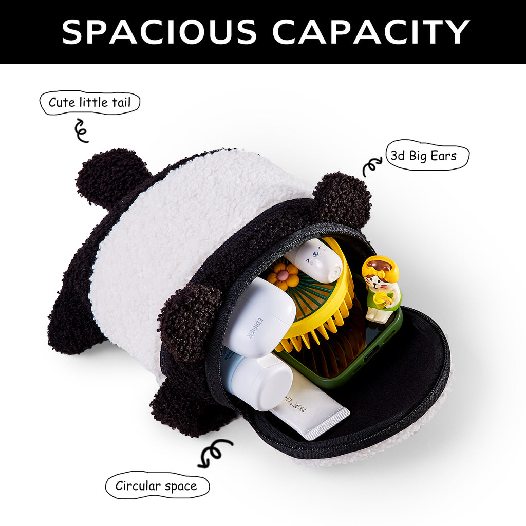 NOHOO New Panda 3D Fanny Pack Waist Bag for Ages 2 Years Above Children Pocket Chest Bag Baby Crossbody Kids Bag Berber Fleece