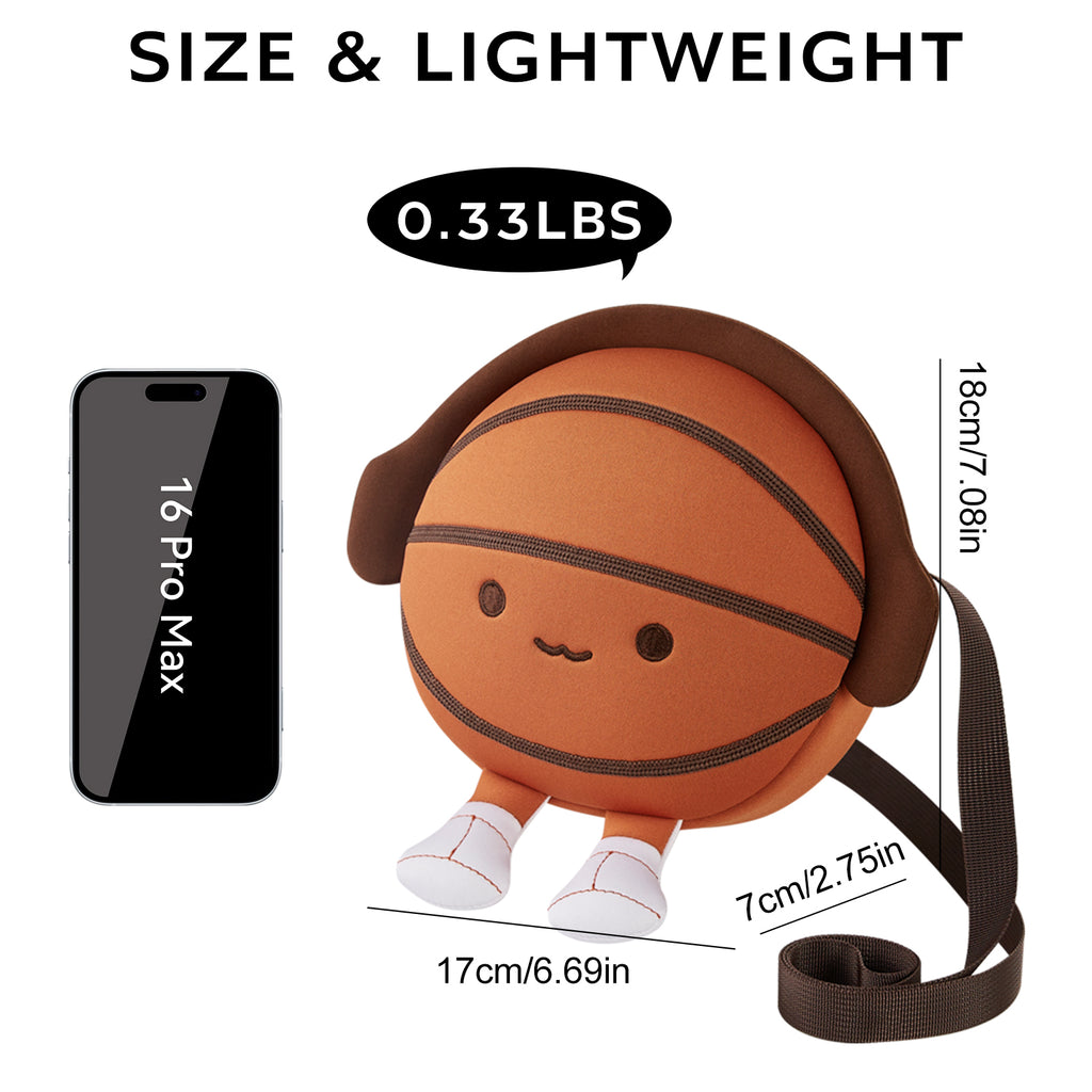 NOHOO Kids Funny Cute Patterned Football Shape School Fashion Crossbody for Kindergarten Use