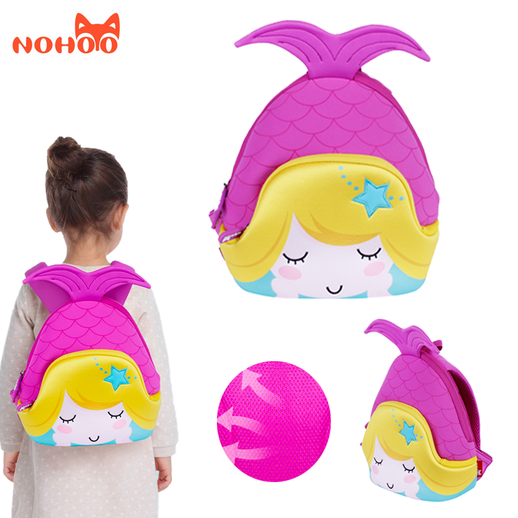 NOHOO Mermaid Snack Backpack Toddler Girls Bags for Kids Cartoon Kids School Bags