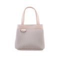 Onimals Timeless Vertical Pleated Tote Bag Luxury Black Textured Hand Bag with Minimalist Design Ideal